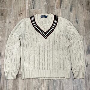 Ralph Lauren Cream V-Neck Sweater